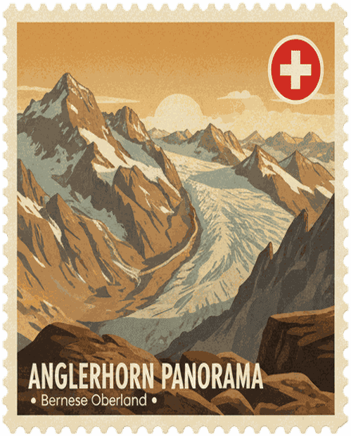 Adelboden Silleren vintage travel stamp