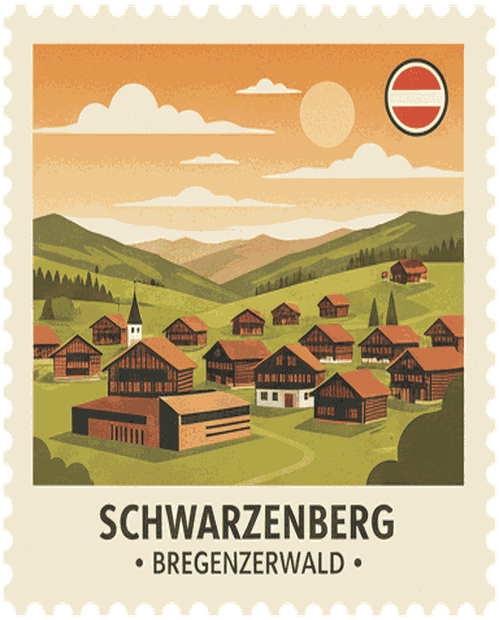 Andelsbuch vintage travel stamp