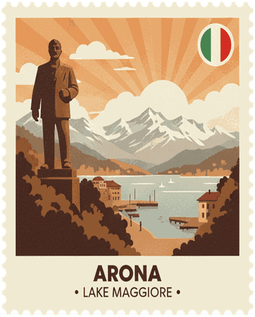 Arona vintage travel stamp