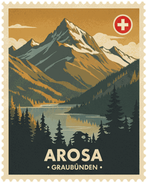 Arosa vintage travel stamp