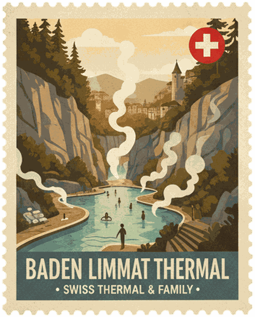 Bad Ragaz vintage travel stamp