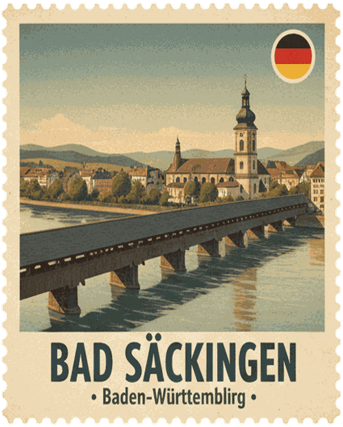 Bad Säckingen vintage travel stamp