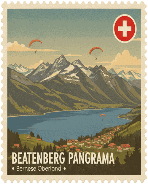 Beatenberg Panorama vintage travel stamp