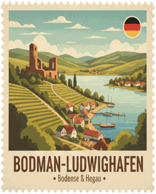 Bodman-Ludwigshafen vintage travel stamp