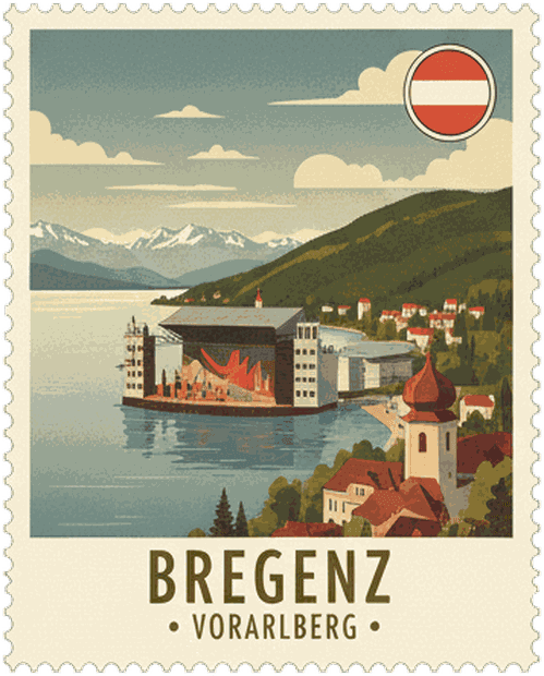 Bregenz vintage travel stamp