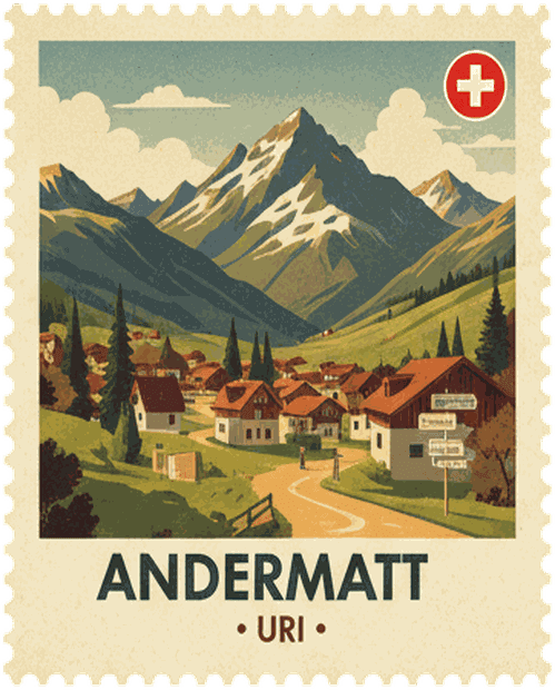 Brig vintage travel stamp