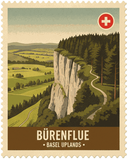 Bürenflue vintage travel stamp