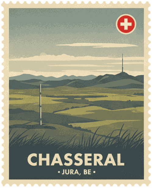 Chasseral vintage travel stamp