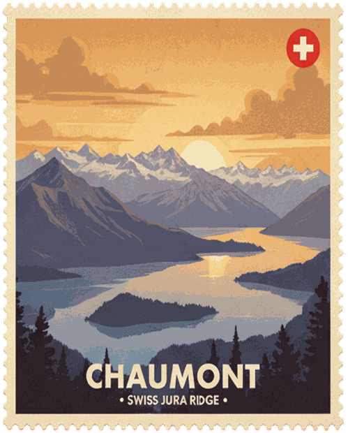 Chaumont vintage travel stamp