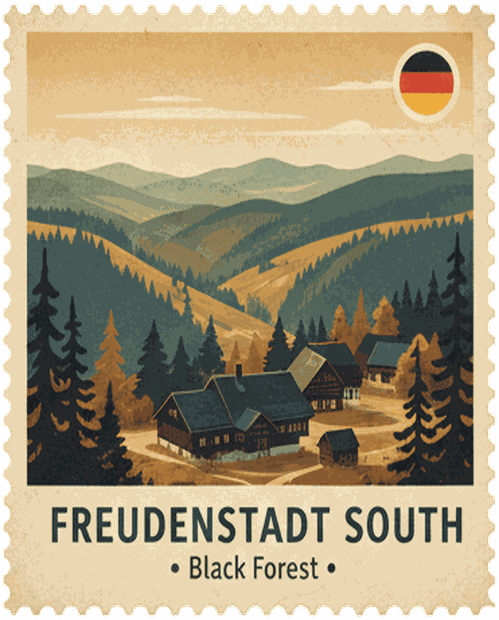 Freudenstadt South vintage travel stamp