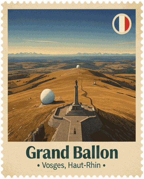 Grand Ballon vintage travel stamp