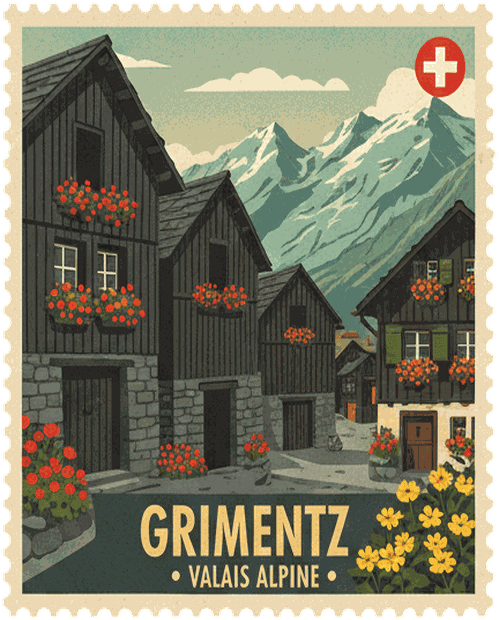 Grimentz stamp
