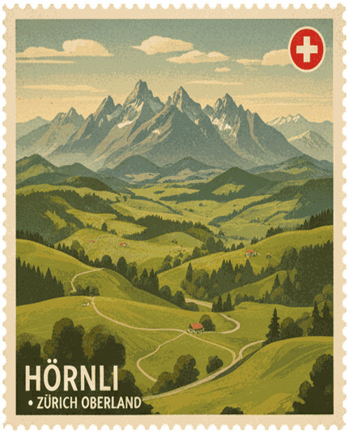 Hörnli vintage travel stamp