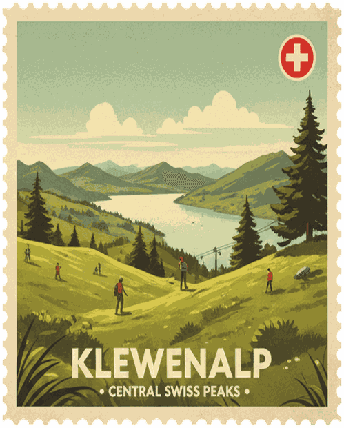 Klewenalp vintage travel stamp