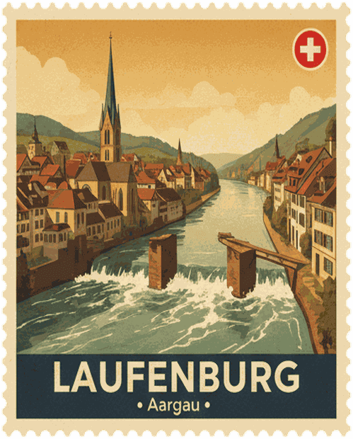 Laufenburg vintage travel stamp