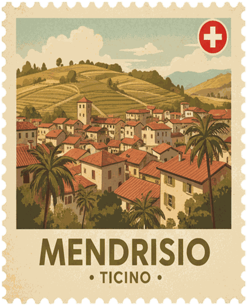 Lavertezzo vintage travel stamp