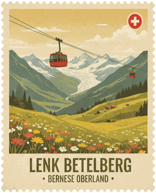 Lenk Betelberg vintage travel stamp