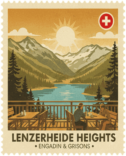 Lenzerheide Heights vintage travel stamp