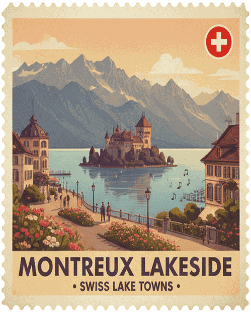 Montreux Lakeside stamp