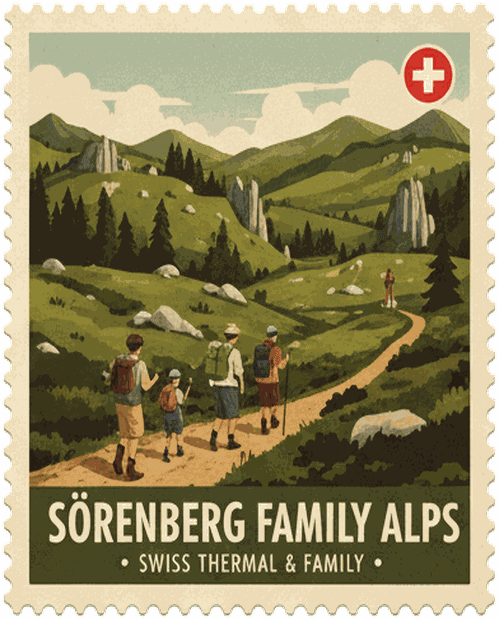 Sörenberg Family Alps vintage travel stamp