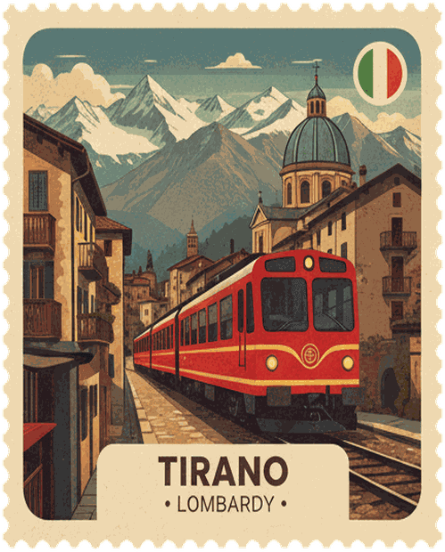 Tirano vintage travel stamp