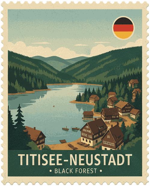 Titisee-Neustadt vintage travel stamp