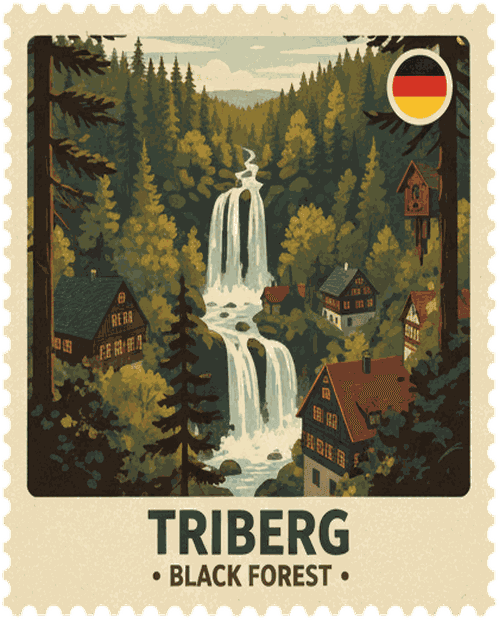 Triberg vintage travel stamp