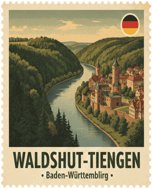 Waldshut-Tiengen vintage travel stamp