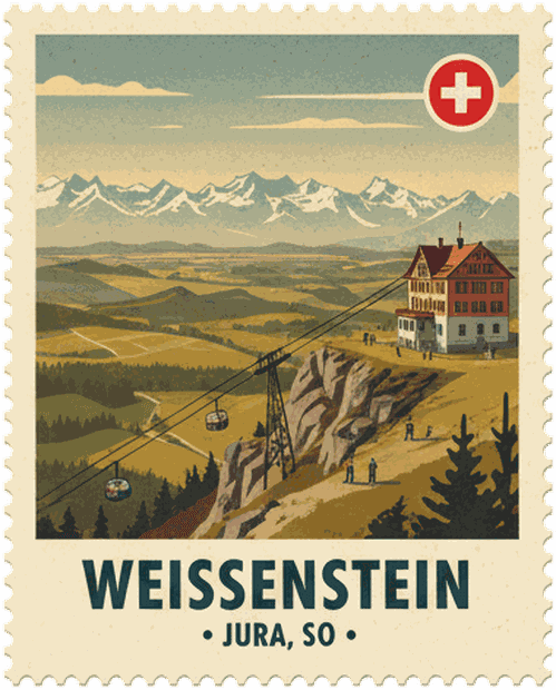 Weissenstein vintage travel stamp