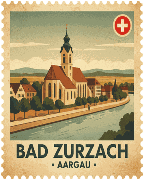 Bad Zurzach vintage travel stamp